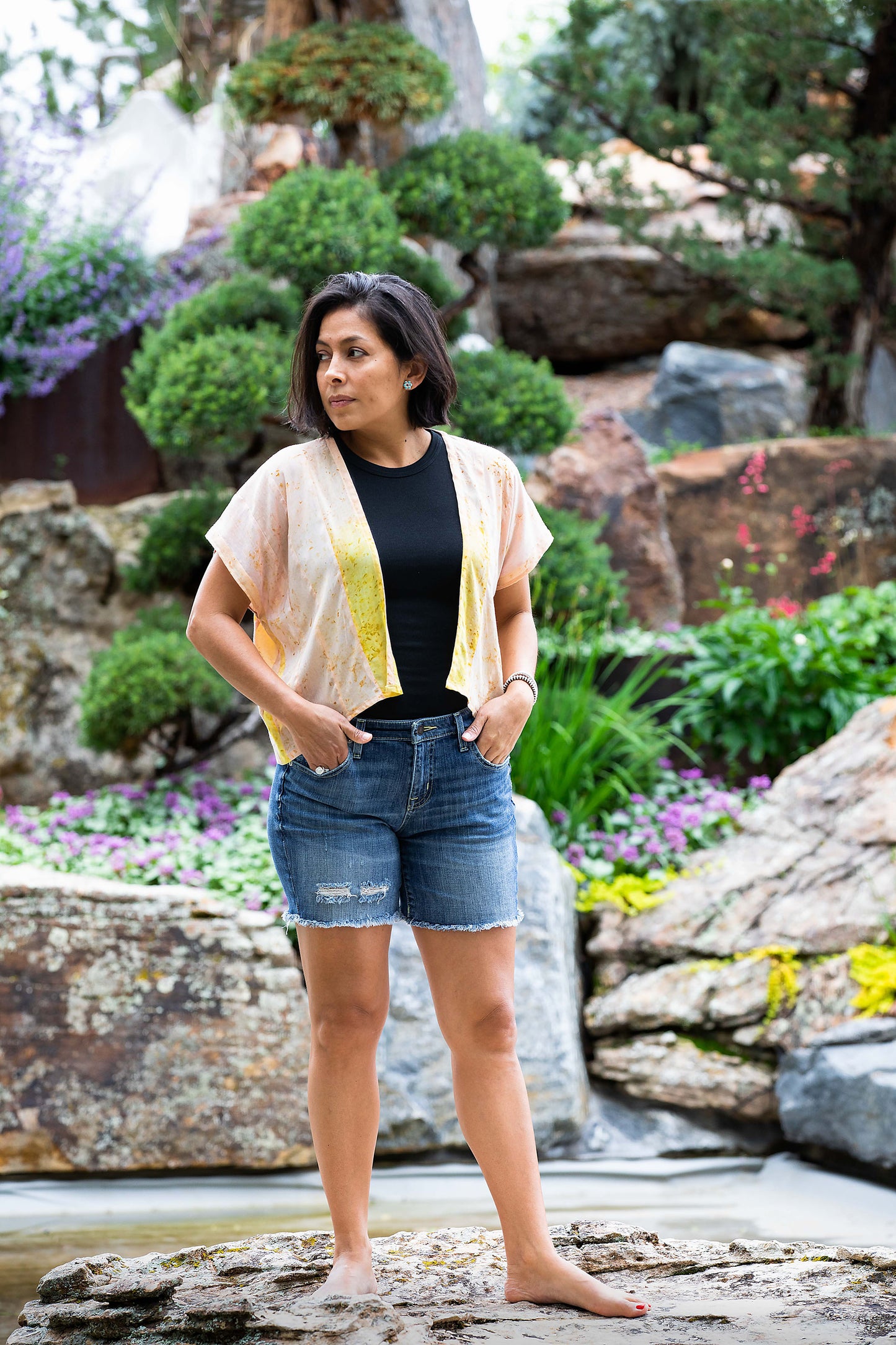 Beach Coverup/Bolero - Peach Patchwork