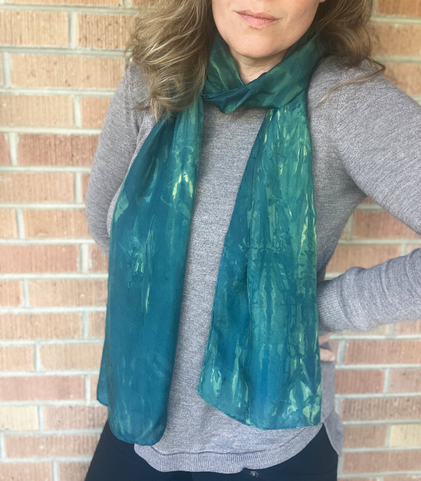 Rain Forest Long Silk Scarf