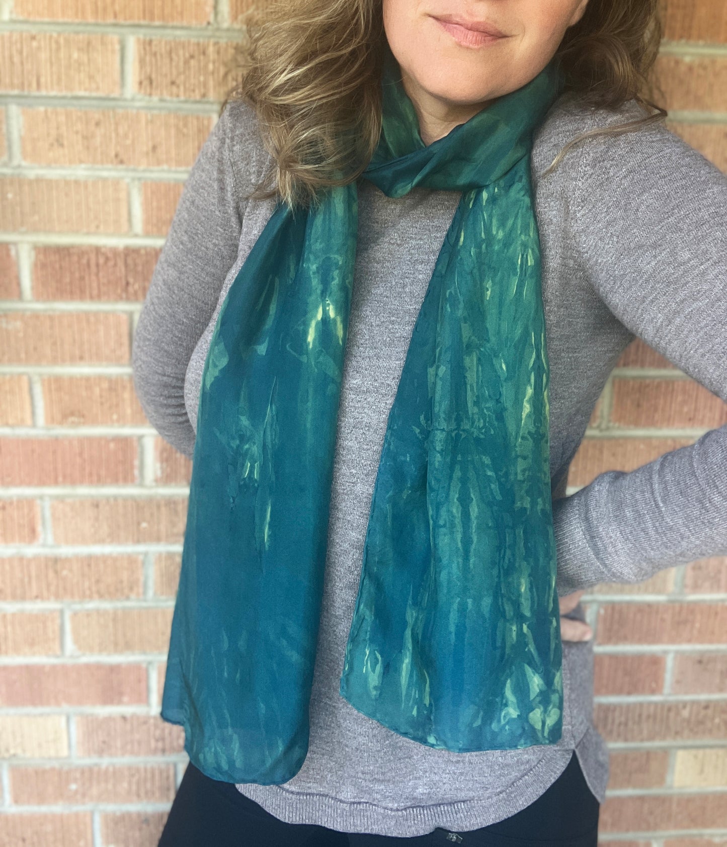 Rain Forest Long Silk Scarf