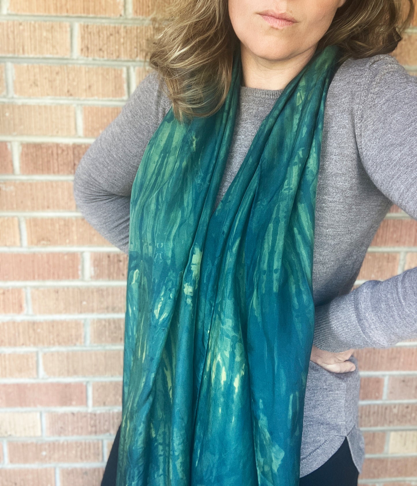 Rain Forest Long Silk Scarf