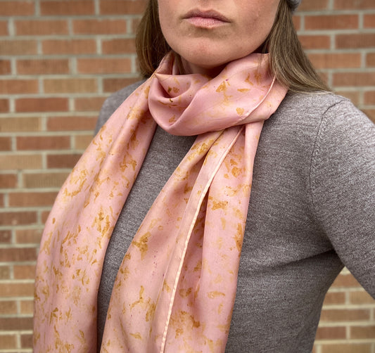 Pale Peach Long Silk Scarf